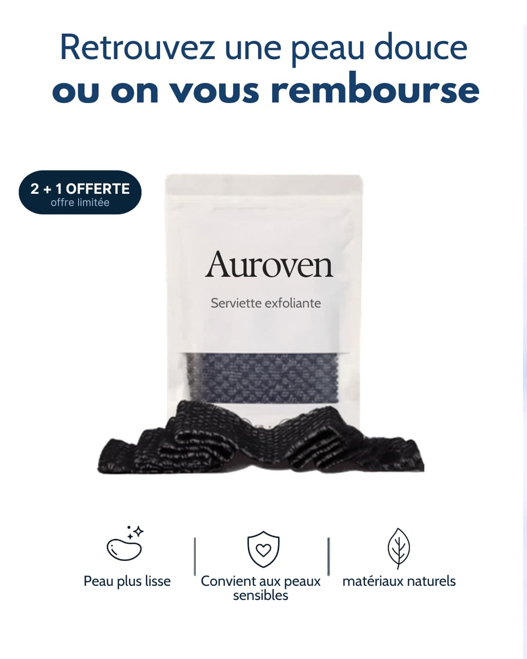 Serviette de douche exfoliante Auroven